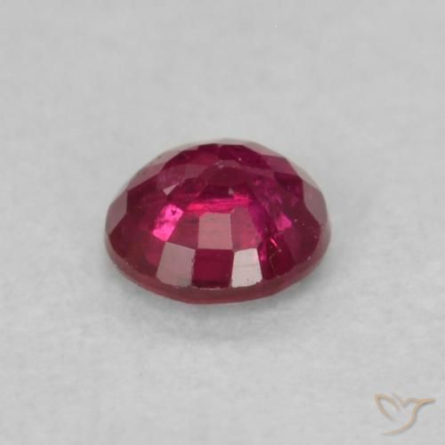 Rubí Rojo vino intenso natural de 0.18 ct, Redondo, SI