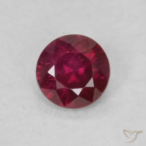 0.18ct Natural Rojo oscuro Rubí, Redondo, VS-SI