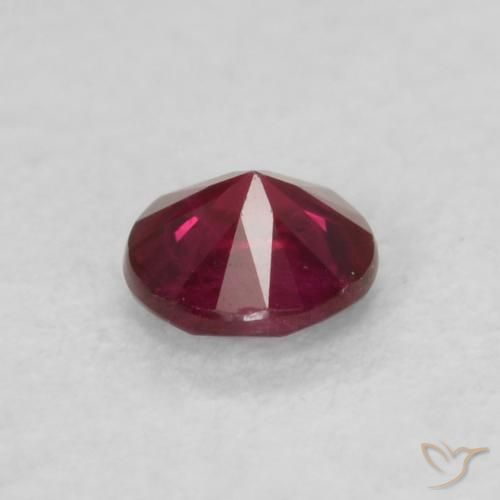 Rubí Rojo oscuro natural de 0.18 ct, Redondo, VS-SI
