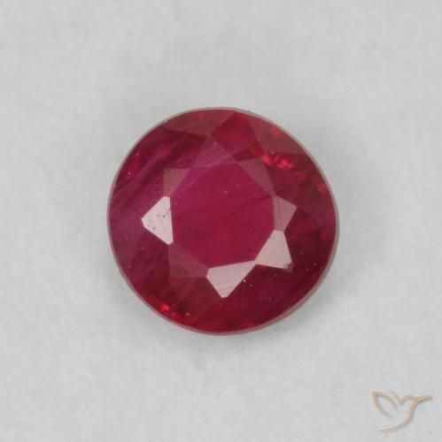 0.18ct Natural Rojo oscuro Rubí, Redondo, VS-SI