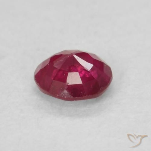 Rubí Rojo oscuro natural de 0.18 ct, Redondo, VS-SI