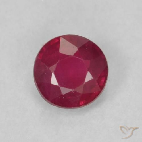 0.22ct Natural Medium Dark-Red Rubí, Redondo, VS