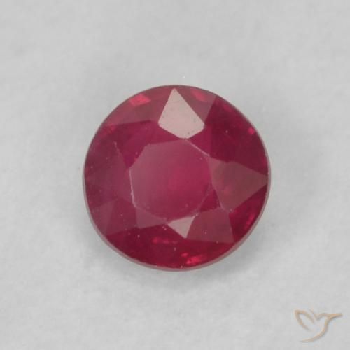 Rubí Medium Dark-Red natural de 0.22 ct, Redondo, VS