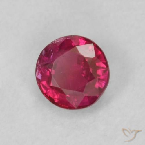 Rubí Rojo rosado natural de 0.21 ct, Redondo, SI