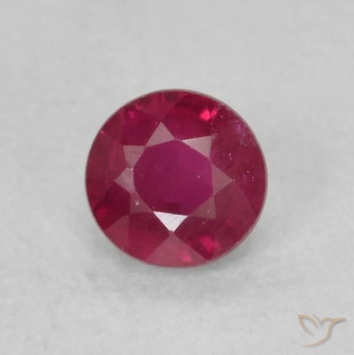 0.23ct Natural Rojo oscuro Rubí, Redondo, VS-SI