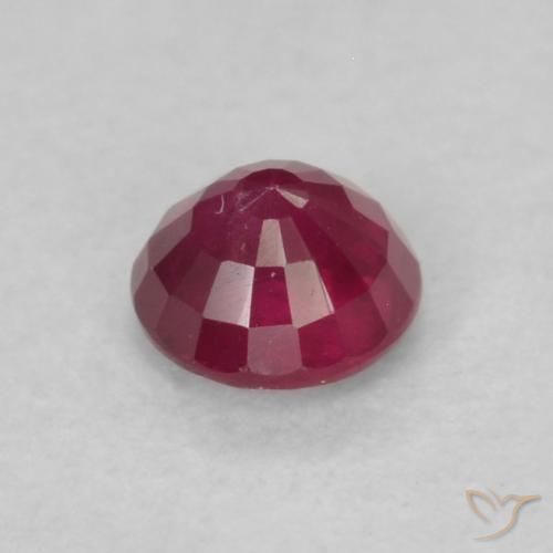 Rubí Rojo oscuro natural de 0.23 ct, Redondo, VS-SI
