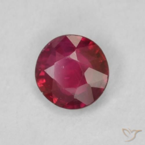 Rubí Rojo vino intenso natural de 0.16 ct, Redondo, VS-SI