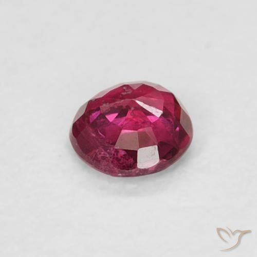 Rubí Rosado rojizo intenso natural de 0.18 ct, Redondo, SI-I1