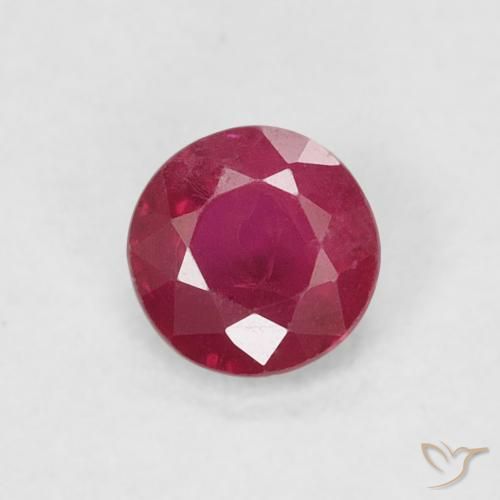 0.26ct Natural Rojo rosado Rubí, Redondo, SI-I1