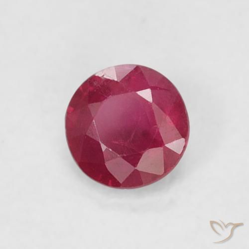 Rubí Rojo rosado natural de 0.26 ct, Redondo, SI-I1