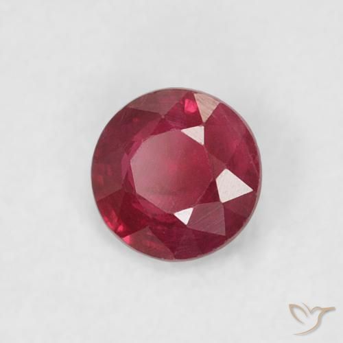 Rubí Rojo medio natural de 0.24 ct, Redondo, SI-I1
