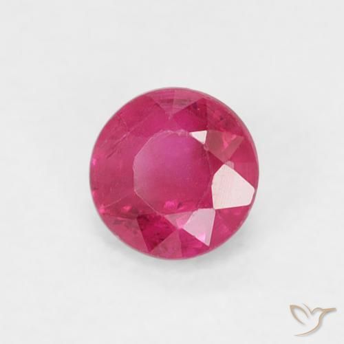 Rubí Rojo rosado natural de 0.27 ct, Redondo, SI-I1