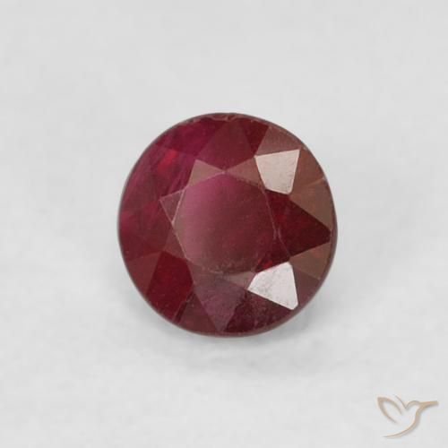 Rubí Rojo oscuro natural de 0.29 ct, Redondo, SI-I1