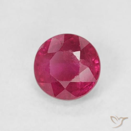 Rubí Rojo rosado natural de 0.30 ct, Redondo, SI-I1