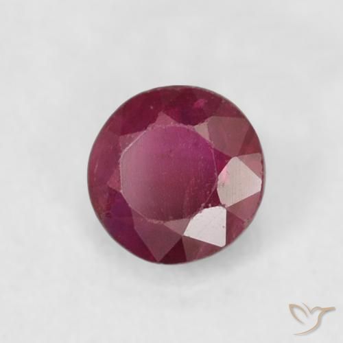 Rubí Rojo vino intenso natural de 0.31 ct, Redondo, SI-I1