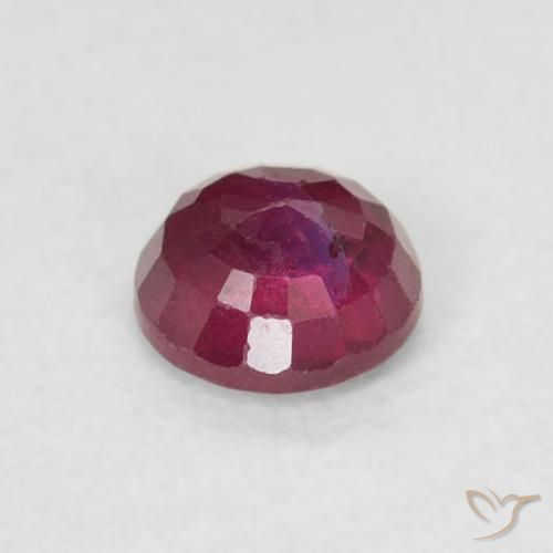 Rubí Rojo vino intenso natural de 0.31 ct, Redondo, SI-I1