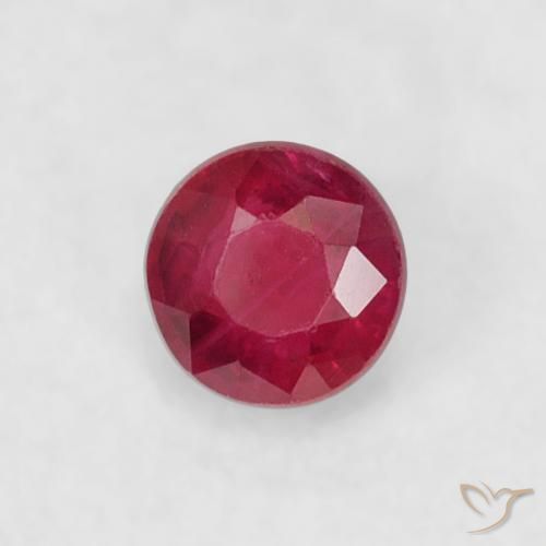 0.22ct Natural Rojo oscuro Rubí, Redondo, VS