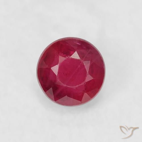Rubí Rojo oscuro natural de 0.22 ct, Redondo, VS