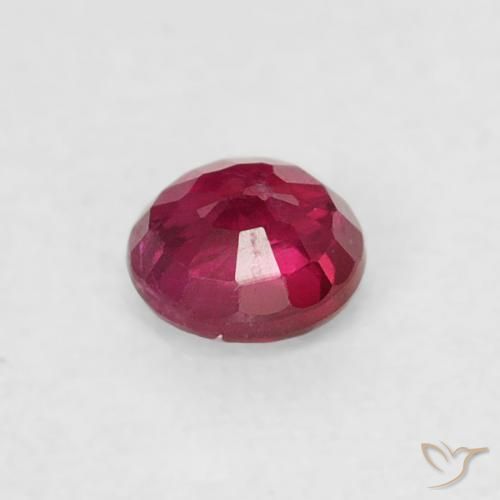 Rubí Rojo oscuro natural de 0.22 ct, Redondo, VS