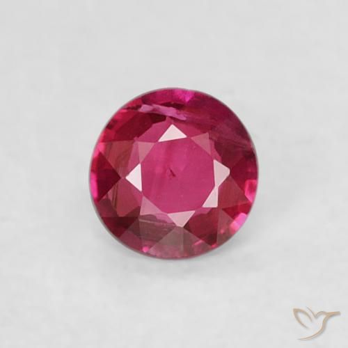 0.15ct Natural Medium Dark-Red Rubí, Redondo, VS
