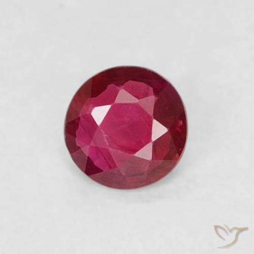 0.14ct Natural Rosado rojizo intenso Rubí, Redondo, VS