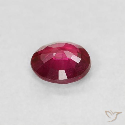 Rubí Rosado rojizo intenso natural de 0.14 ct, Redondo, VS