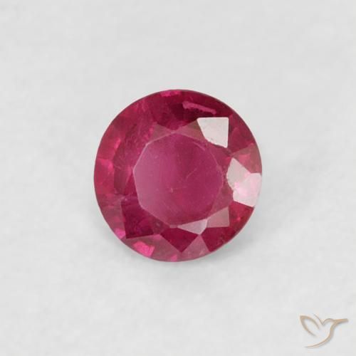 Rubí Rojo rosado natural de 0.16 ct, Redondo, VS