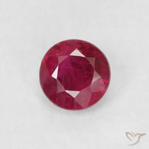 0.20ct Natural Medium Dark-Red Rubí, Redondo, VS
