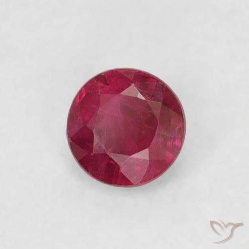 Rubí Medium Dark-Red natural de 0.20 ct, Redondo, VS