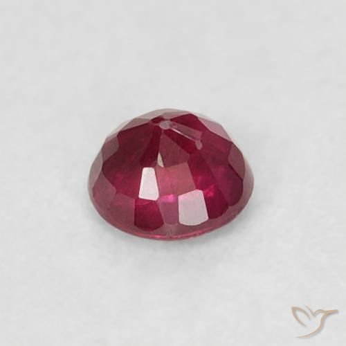 Rubí Medium Dark-Red natural de 0.20 ct, Redondo, VS