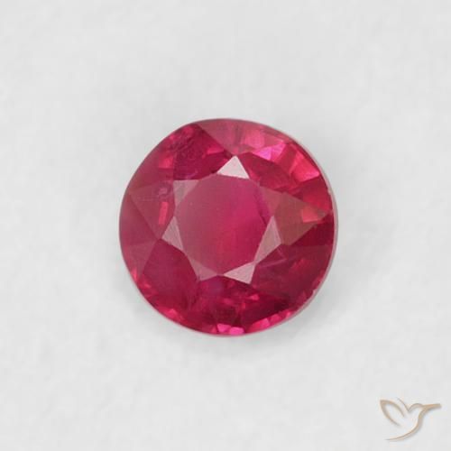 Rubí Rojo mermelada natural de 0.20 ct, Redondo, VS