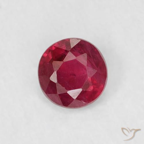 0.19ct Natural Rosado rojizo intenso Rubí, Redondo, VS