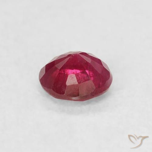 Rubí Rosado rojizo intenso natural de 0.19 ct, Redondo, VS