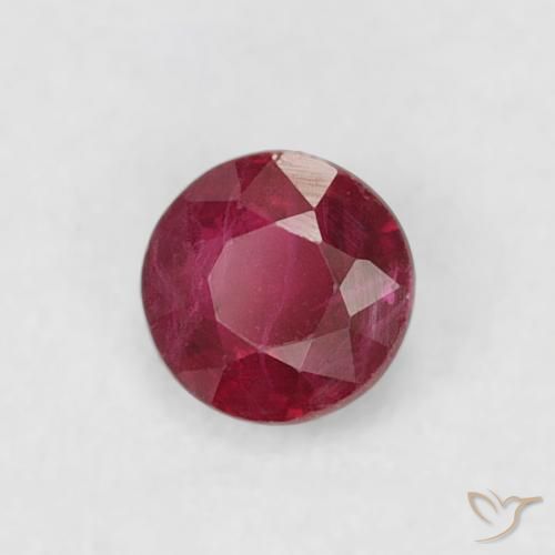 Rubí Rojo oscuro natural de 0.23 ct, Redondo, VS