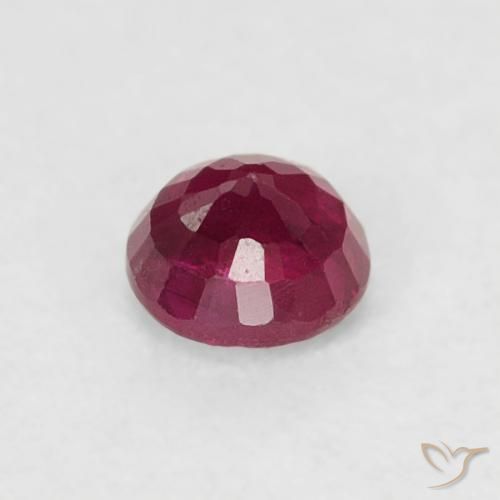 Rubí Rojo oscuro natural de 0.23 ct, Redondo, VS