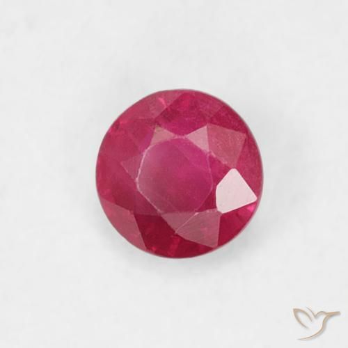 Rubí Rojo medio natural de 0.20 ct, Redondo, VS