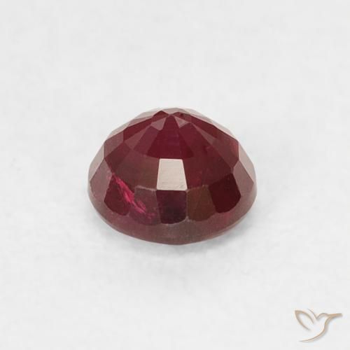 Rubí Rojo oscuro natural de 0.36 ct, Redondo, VS