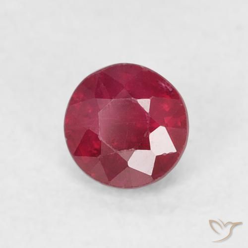 Rubí Carmesí intenso natural de 0.30 ct, Redondo, SI-I1