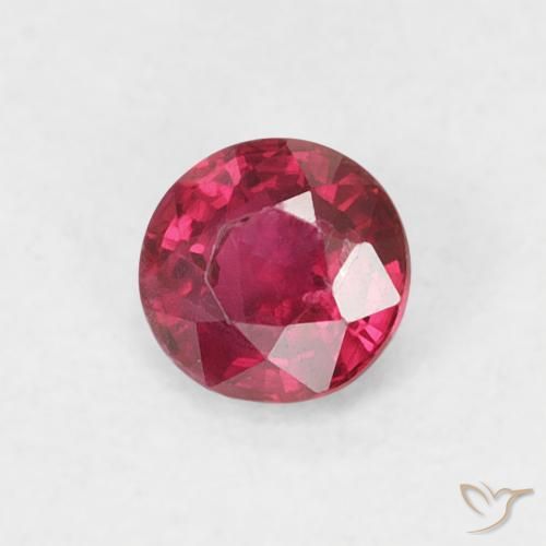 Rubí Rojo oscuro natural de 0.26 ct, Redondo, SI-I1