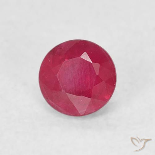 Rubí Rosado rojizo natural de 0.30 ct, Redondo, SI-I1