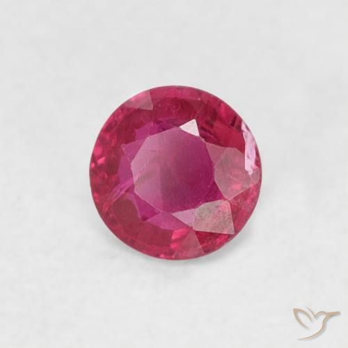 Rubí Medium Dark-Red natural de 0.22 ct, Redondo, SI-I1