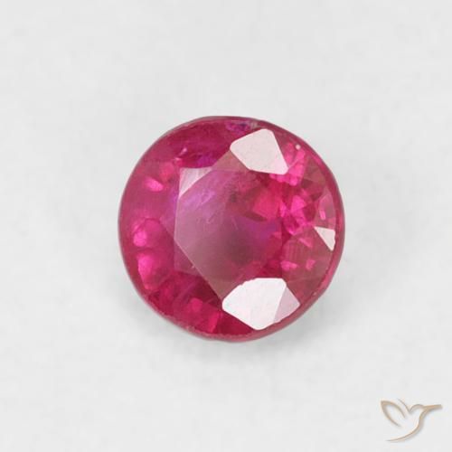 Rubí Rojo claro natural de 0.28 ct, Redondo, SI-I1