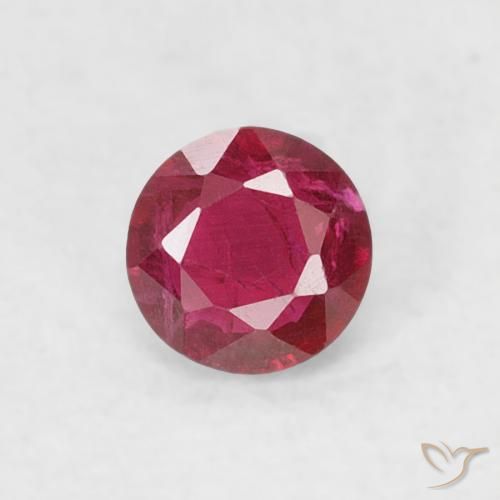 0.19ct Natural Rojo oscuro Rubí, Redondo, SI-I1