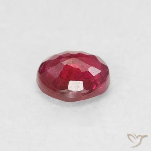 Rubí Rojo oscuro natural de 0.19 ct, Redondo, SI-I1