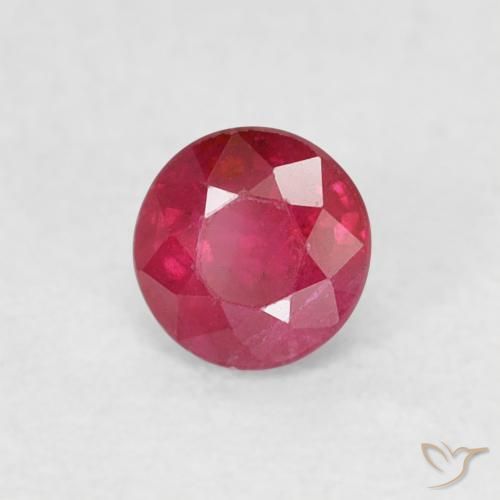 Rubí Carmesí intenso natural de 0.33 ct, Redondo, SI-I1