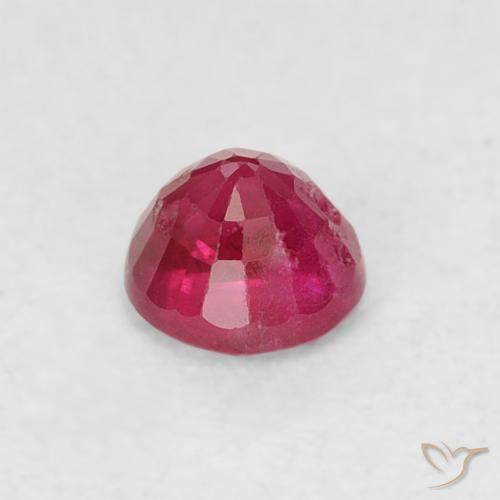 Rubí Carmesí intenso natural de 0.33 ct, Redondo, SI-I1