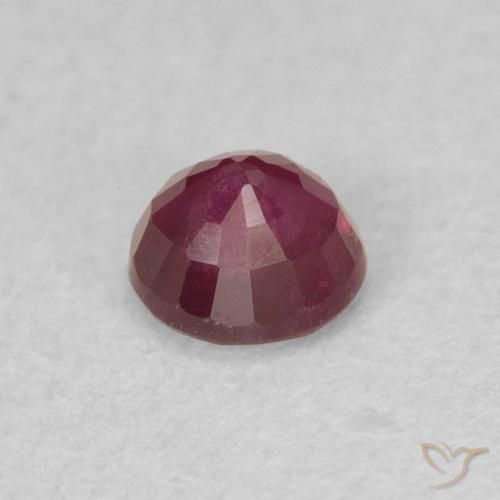 Rubí Rojo oscuro natural de 0.36 ct, Redondo, SI