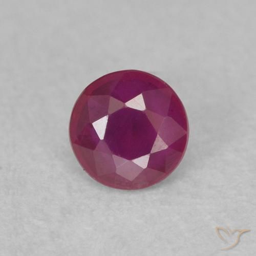 0.25ct Natural Púrpura rojizo Rubí, Redondo, SI