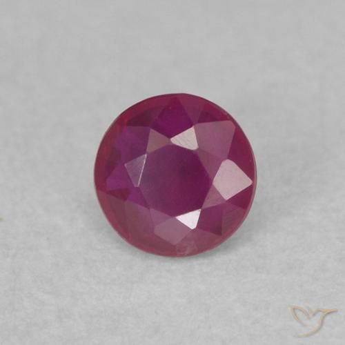 Rubí Púrpura rojizo natural de 0.25 ct, Redondo, SI
