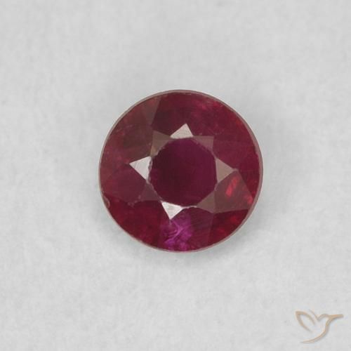 0.26ct Natural Rojo oscuro Rubí, Redondo, SI
